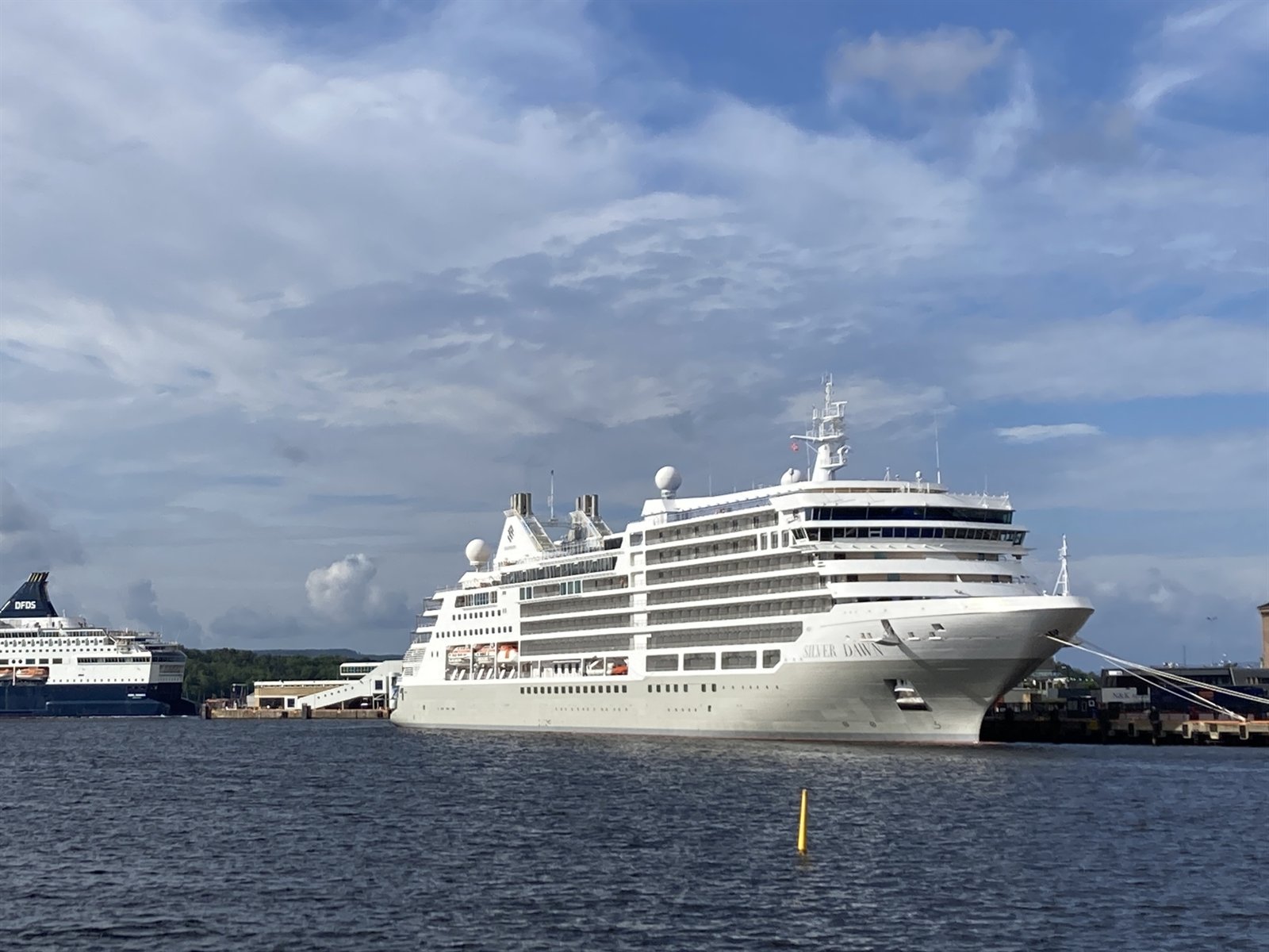 Foto do navio Silver Dawn atracado em Oslo, na Noruega, em agosto de 2023.